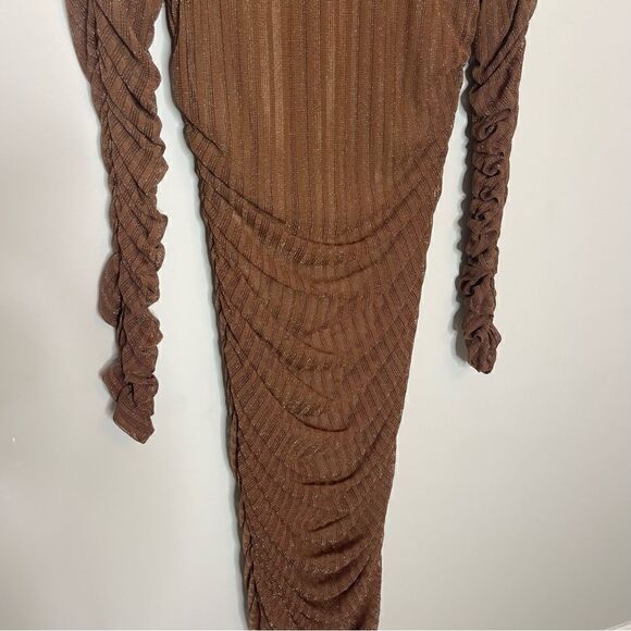 Camila Coelho Joelle Midi Dress in Brown Flawed - Picture 7 of 15